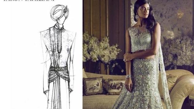 Designer Tarun Tahiliani’s creation titled In Elysium celebrates different Indian goddesses. (Photo courtesy: Tarun Tahiliani)