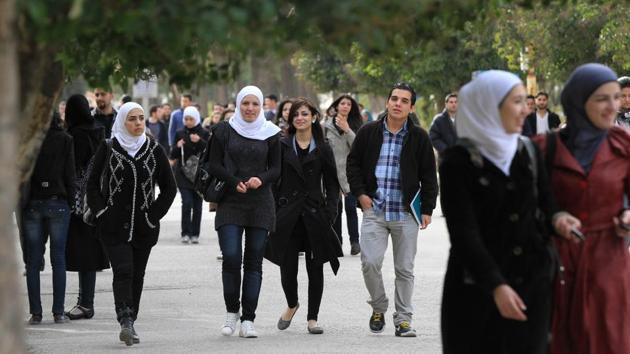 Students of engineering faculty at Damascus University in 2012.(AFP File Photo)