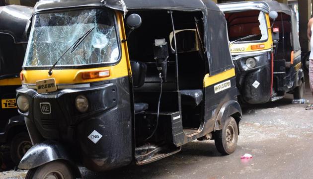 On Saturday night, a petty dispute between two friends resulted in vehicle vandalism, wherein seven vehicles, mostly autorickshaws and cabs, were damaged by a group of eight youngsters. (HT PHOTO) On Saturday night, a petty dispute between two friends resulted in vehicle vandalism, wherein seven vehicles, mostly autorickshaws and cabs, were damaged by a group of eight youngsters. (HT PHOTO)