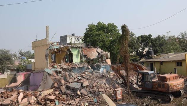 The civic authorities acknowledged that they have been facing a lot of problems while acting against the illegal constructions in the city. (HT File Photo) The civic authorities acknowledged that they have been facing a lot of problems while acting against the illegal constructions in the city. (HT File Photo)