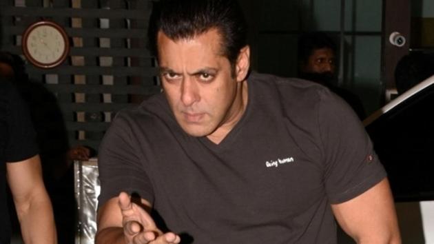 Actor Salman Khan arrives at the Eid party organised by his sister Arpita Khan, in Mumbai.(IANS)