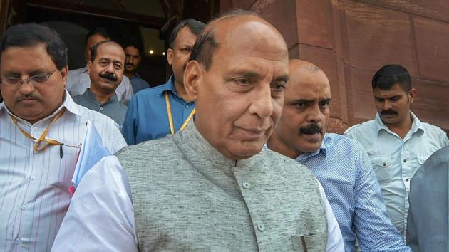 Home Minister Rajnath Singh leaves during the Monsoon Session of Parliament, in New Delhi on Monday, July 23, 2018. (PTI) Home Minister Rajnath Singh leaves during the Monsoon Session of Parliament, in New Delhi on Monday, July 23, 2018. (PTI)