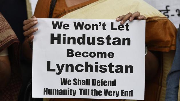 People protest against lynchings in the country, at Parliament street in New Delhi.(Burhaan Kinu/HT File Photo) People protest against lynchings in the country, at Parliament street in New Delhi.(Burhaan Kinu/HT File Photo)