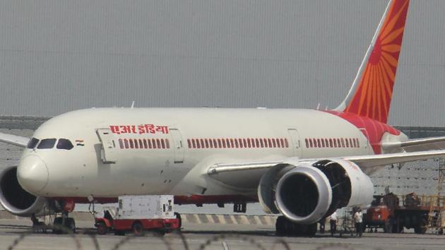 An Air India flight at the Mumbai airport .(HT File Photo)