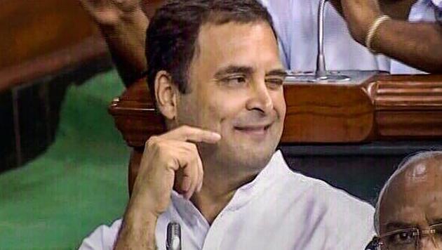 Congress President Rahul Gandhi after his speech in the Lok Sabha on 'no-confidence motion' during the Monsoon Session of Parliament, in New Delhi on Friday, July 20, 2018. (PTI File Photo) Congress President Rahul Gandhi after his speech in the Lok Sabha on 'no-confidence motion' during the Monsoon Session of Parliament, in New Delhi on Friday, July 20, 2018. (PTI File Photo)