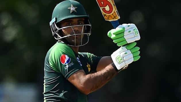 Pakistan's Fakhar Zaman plays a shot during the first Twenty20 International match against Scotland.(AFP)