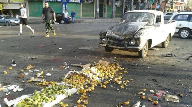 Damages after a suicide bomb attack in Sweida, Syria on July 25, 2018. (Reuters Photo) Damages after a suicide bomb attack in Sweida, Syria on July 25, 2018. (Reuters Photo)