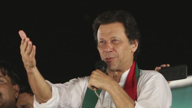 Pakistani politician Imran Khan, chief of Pakistan Tehreek-e-Insaf party, addresses supporters during an election campaign in Lahore, Pakistan.(AP File Photo)