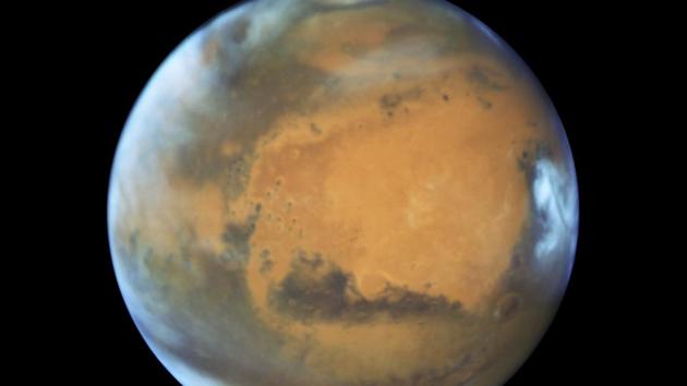A study published Wednesday suggests a huge lake of salty water appears to be buried deep in Mars.(AP Photo) A study published Wednesday suggests a huge lake of salty water appears to be buried deep in Mars.(AP Photo)