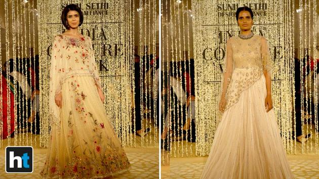 The collection was a modern take on traditional majestic silhouettes. (Raajessh Kashyap/HT Photo)