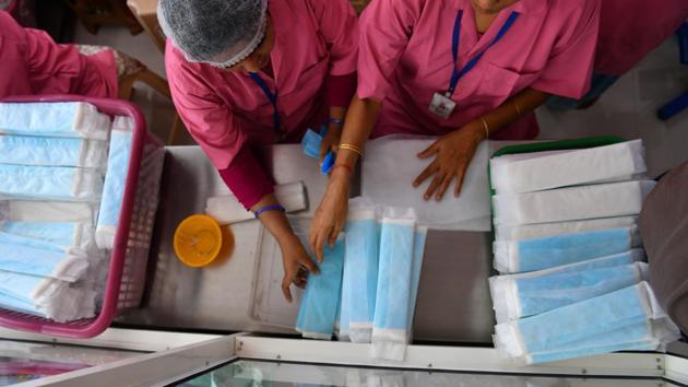 On 21 July, the Goods and Services Tax (GST) Council decided to change the GST rate on sanitary napkins from 12% to zero. The decision is a complete U-turn from the earlier stance taken by the government in response to the demand for exempting sanitary napkins from GST. (Indranil Mukherjee / AFP File) On 21 July, the Goods and Services Tax (GST) Council decided to change the GST rate on sanitary napkins from 12% to zero. The decision is a complete U-turn from the earlier stance taken by the government in response to the demand for exempting sanitary napkins from GST. (Indranil Mukherjee / AFP File)