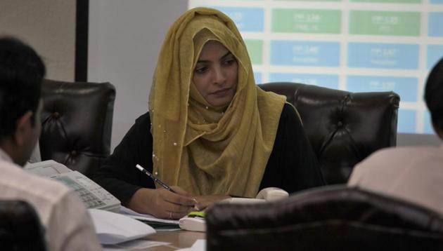 An employee of the Pakistan Election Commission compiles official results of the parliamentary elections at the election commission's headquarters in Islamabad, Pakistan, on Thursday.(AP)