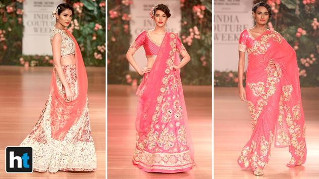 Jaikishan incorporated metallic accents and fabrics cunningly enough throughout her collection in ensembles that looked striking, yet understated. (Raajessh Kashyap/HT Photo) Jaikishan incorporated metallic accents and fabrics cunningly enough throughout her collection in ensembles that looked striking, yet understated. (Raajessh Kashyap/HT Photo)