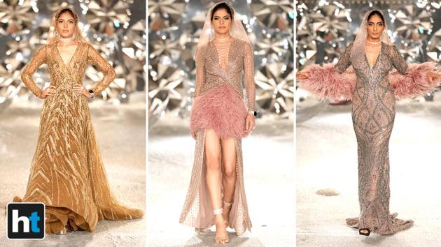 Looking for some cocktail dress inspiration? Look no further than Falguni and Shane Peacocks latest couture collection at India Couture Week 2018.(Raajessh Kashyap/HT Photo)