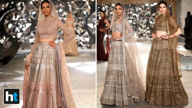 The collection had some bold pieces in metallic hues. (Raajessh Kashyap/HT Photo) The collection had some bold pieces in metallic hues. (Raajessh Kashyap/HT Photo)