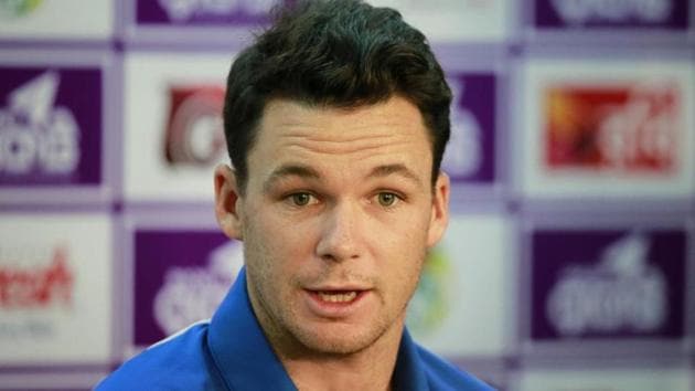 Australia's cricket player Peter Handscomb speaks during a news conference . (AP) Australia's cricket player Peter Handscomb speaks during a news conference . (AP)
