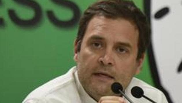 Congress president Rahul Gandhi addresses the media at AICC in New Delhi, India. (HT File Photo) Congress president Rahul Gandhi addresses the media at AICC in New Delhi, India. (HT File Photo)