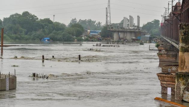 A view of Yamuna river, in New Delhi on Saturday, July 28, 2018.(PTI Photo)