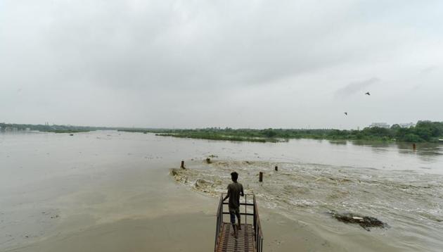 A man looks on at Yamuna River, in New Delhi on Saturday, July 28, 2018.(PTI Photo)