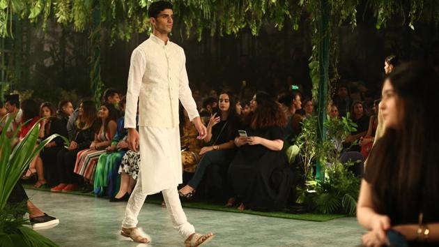 For the first time, Mishra also presented menswear with vivid embroideries. (jasjeet plaha/ht photo) For the first time, Mishra also presented menswear with vivid embroideries. (jasjeet plaha/ht photo)