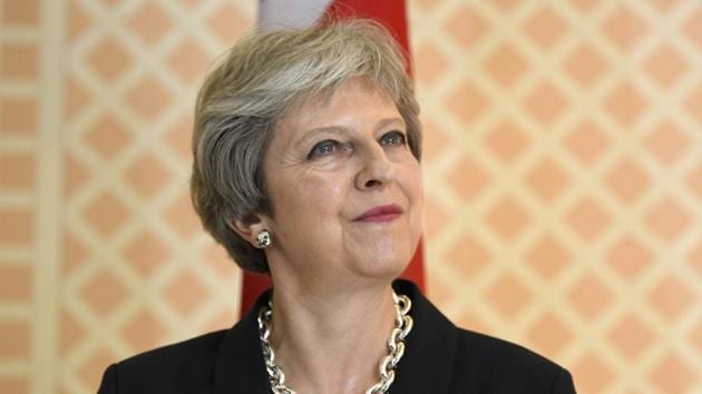 Britain's Prime Minister Theresa May addresses the media in Salzburg, Austria on July 27. (REUTERS) Britain's Prime Minister Theresa May addresses the media in Salzburg, Austria on July 27. (REUTERS)