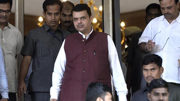 CM Devendra Fadnavis coming out of Shyadri Guest House after the meeting Leaders of Maratha Andolan and Narayan Rane in Mumbai, India, on Sunday, July 29, 2018. (Anshuman Poyrekar/HT Photo) CM Devendra Fadnavis coming out of Shyadri Guest House after the meeting Leaders of Maratha Andolan and Narayan Rane in Mumbai, India, on Sunday, July 29, 2018. (Anshuman Poyrekar/HT Photo)