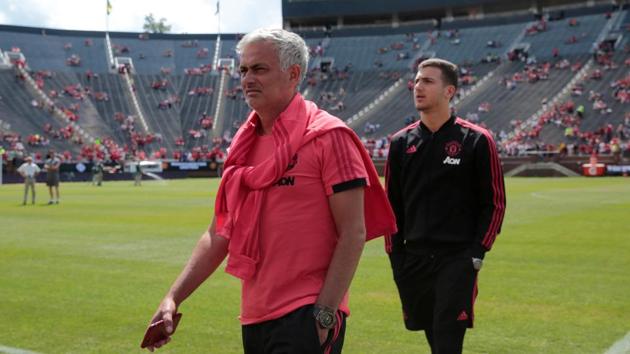 Manchester United manager Jose Mourinho before the match against Liverpool.(Reuters)