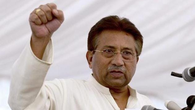Pakistan's former President and military ruler Pervez Musharraf addresses his party supporters at his house in Islamabad.(AP File Photo)