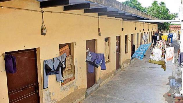 The rented room in Saraswati Enclave where 24-year-old Manjit allegedly strangled his wife to death. The victim’s family had claimed that he had been harassing her for dowry(Yogesh Kumar/HT Photo)