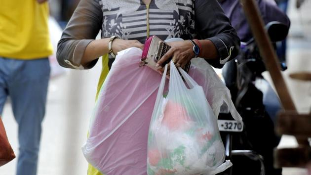 The Uttarakhand government has announced to enforce a complete ban on single use plastic bags, plastic cutlery, and thermocol in the state from August 1.(HT File)