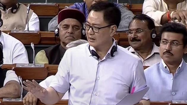 Replying to an over two hour discussion on the measure, Minister of State for Home Kiren Rijiju said the stringent law was aimed at providing safety to minor girls.(PTI)
