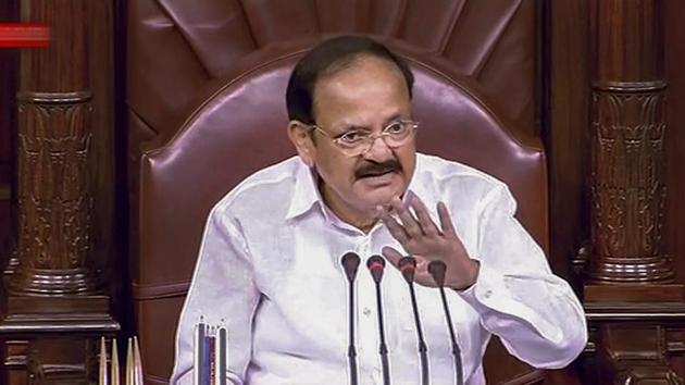 Vice President M Venkaiah Naidu conducts the proceedings of Rajya Sabha during the Monsoon session of Parliament, in New Delhi. (PTI Photo) Vice President M Venkaiah Naidu conducts the proceedings of Rajya Sabha during the Monsoon session of Parliament, in New Delhi. (PTI Photo)
