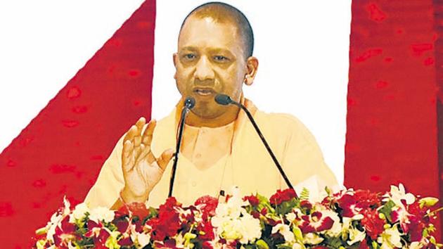 The chief minister quoted region-wise figures on the over ₹60,000 core investment that will be made in various projects, the foundation stones for which were laid during the groundbreaking ceremony in Lucknow. (Subhankar Chakraborty/HT Photo) The chief minister quoted region-wise figures on the over ₹60,000 core investment that will be made in various projects, the foundation stones for which were laid during the groundbreaking ceremony in Lucknow. (Subhankar Chakraborty/HT Photo)