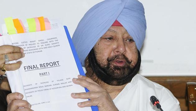 Punjab CM Capt Amarinder Singh at the press meet in Chandigarh on Monday. (HT Photo) Punjab CM Capt Amarinder Singh at the press meet in Chandigarh on Monday. (HT Photo)