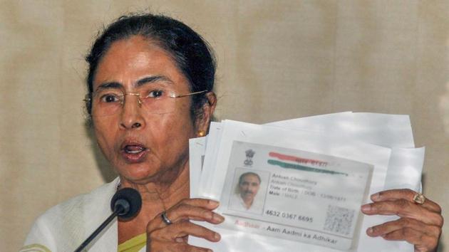 West Bengal chief minister Mamata Banerjee at a press conference over the final National Register of Citizen(NRC) draft of Assam that released on July 30, 2018.(PTI Photo)