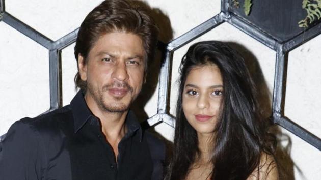 Shah Rukh Khan with daughter Suhana Khan. She is his only daughter.(HT Photo)