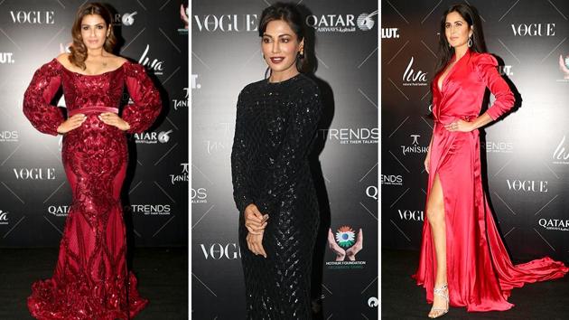 Raveena Tandon, Chitrangada Singh and Katrina Kaif set the red carpet on fire effortlessly. Katrina Kaif won the Fitspiration of the Year at the event. (IANS) Raveena Tandon, Chitrangada Singh and Katrina Kaif set the red carpet on fire effortlessly. Katrina Kaif won the Fitspiration of the Year at the event. (IANS)