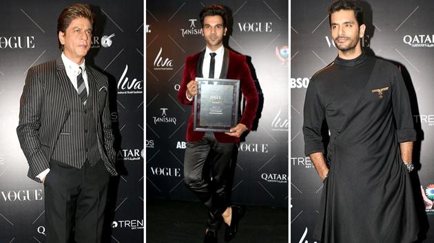 Our favourite stars from Bollywood were seen at the Vogue Beauty Awards on Tuesday and actors like Shah Rukh Khan, Rajkumar Rao, Angad Bedi were in attendance. (IANS) Our favourite stars from Bollywood were seen at the Vogue Beauty Awards on Tuesday and actors like Shah Rukh Khan, Rajkumar Rao, Angad Bedi were in attendance. (IANS)