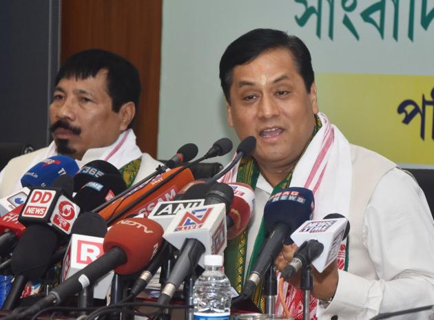 Assam Chief Minister Sarbananda Sonowal speaks at a press conference in Guwahati on May 24, 2018. (Rajib Jyoti Sarma/ HT Photo) Assam Chief Minister Sarbananda Sonowal speaks at a press conference in Guwahati on May 24, 2018. (Rajib Jyoti Sarma/ HT Photo)