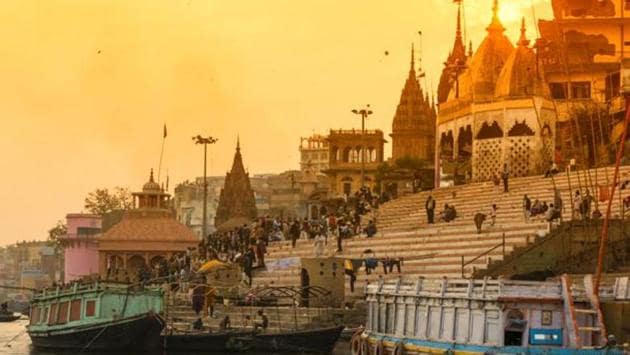 A ghat in Varanasi. The city has a temple that has a marble map of ‘undivided India’.(Getty Images File Photo) A ghat in Varanasi. The city has a temple that has a marble map of ‘undivided India’.(Getty Images File Photo)