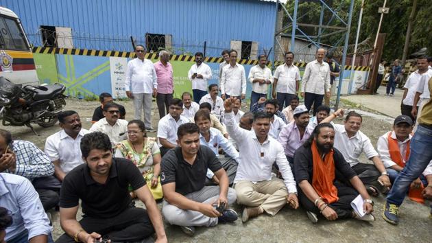 Barely 40 people participated at a protest at Azad Maidan, on August 1. (Kunal Patil/HT Photo) Barely 40 people participated at a protest at Azad Maidan, on August 1. (Kunal Patil/HT Photo)