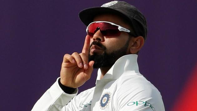 Virat Kohli celebrates after dismissing Joe Root on Day 1 of the first Test between India and England at Edgbaston.(Action Images via Reuters)