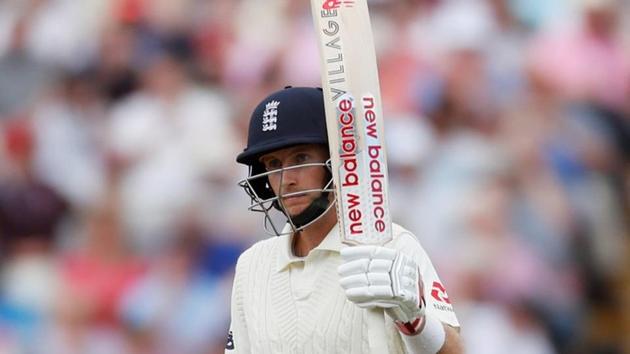 England's Joe Root celebrates his half century. (Action Images via Reuters)