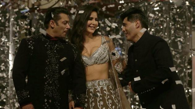 Manish dressed Katrina is a stunning brown lehenga with silver embellishments. (AP) Manish dressed Katrina is a stunning brown lehenga with silver embellishments. (AP)
