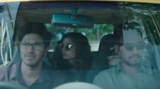 Dulquer Salmaan, Mithila Palkar and Irrfan Khan in a still from Karwaan. Dulquer Salmaan, Mithila Palkar and Irrfan Khan in a still from Karwaan.