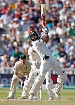 India's Captain Virat Kohli plays a shot on the second day of the first Test cricket match between England and India at Edgbaston. (AFP)