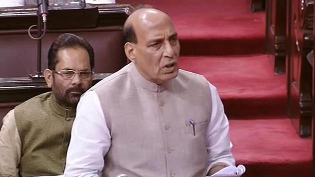 Since prohibitory orders had been enforced in Assam, Rajnath Singh said state officials had “requested” Trinamool MPs to return from the airport itself. (PTI) Since prohibitory orders had been enforced in Assam, Rajnath Singh said state officials had “requested” Trinamool MPs to return from the airport itself. (PTI)