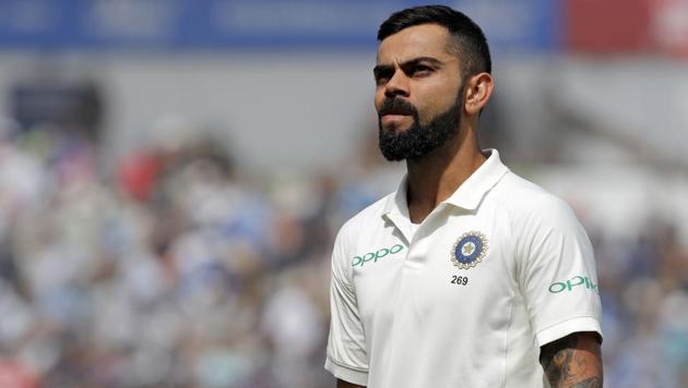 India's captain Virat Kohli reacts on the field after the game ends on the fourth day of the first Test cricket match between England and India at Edgbaston in Birmingham, central England on August 4, 2018. England beat India by 31 runs to win the first Test at Edgbaston on Saturday and so take a 1-0 lead in a five-match series.(AFP)