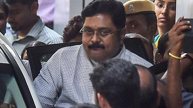 Amma Makkal Munnetra Kazhagam leader TTV Dhinakaran had earlier said he might consider an alliance with the Congress if it left the DMK.(PTI/File Photo) Amma Makkal Munnetra Kazhagam leader TTV Dhinakaran had earlier said he might consider an alliance with the Congress if it left the DMK.(PTI/File Photo)