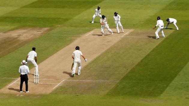 England's Joe Root is caught out by India's KL Rahul off the bowling of Ravichandran Ashwin. (Action Images via Reuters)